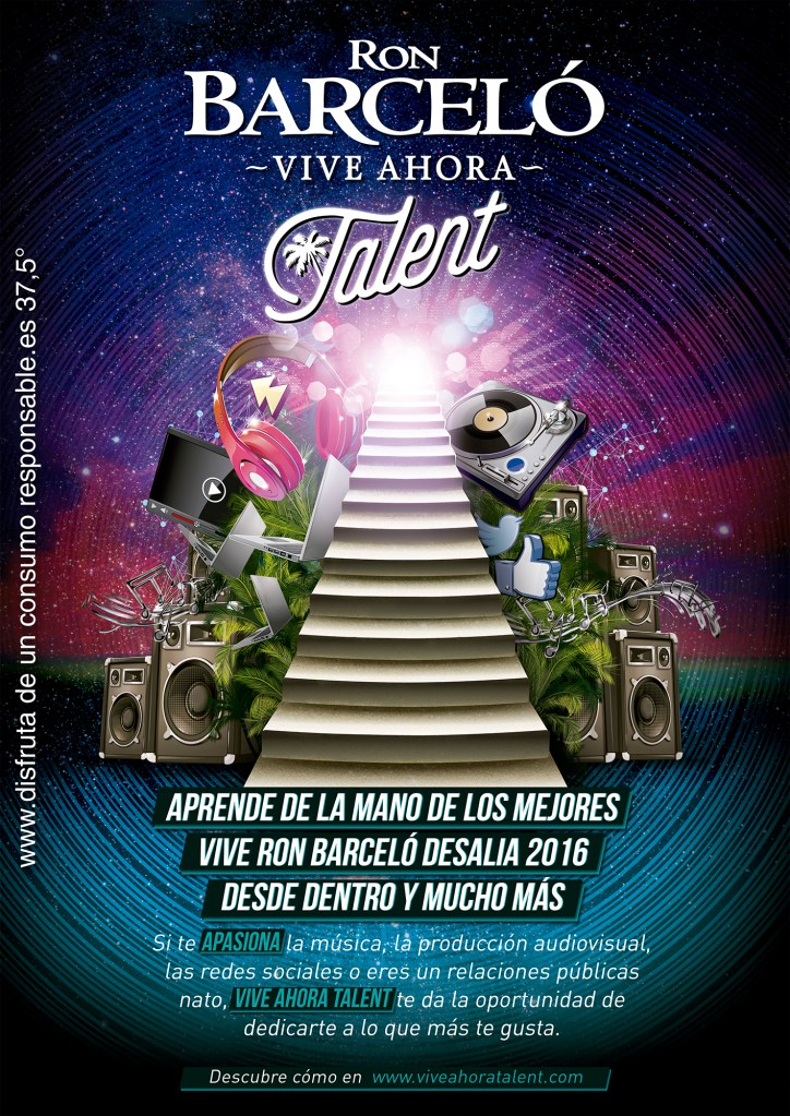 CartelRonBarceloViveAhoraTalent