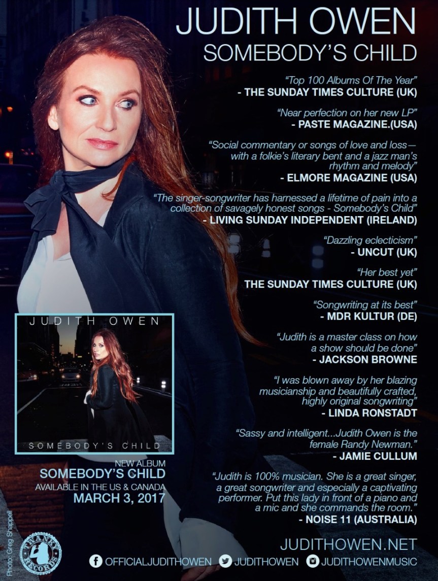 Judith Owen presenta Mistery procedente de Somebody’s Child