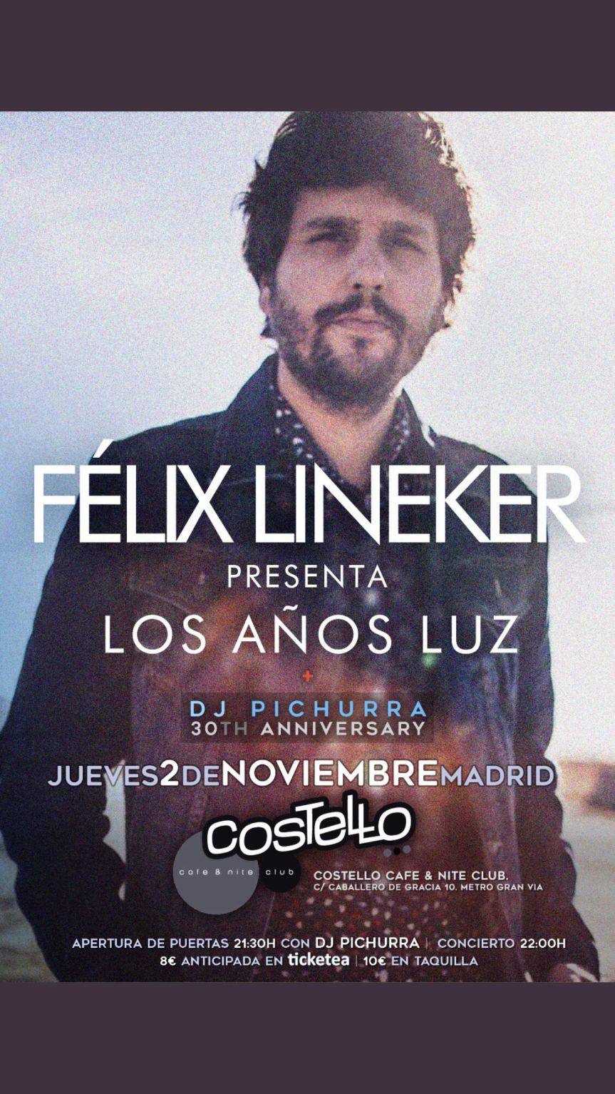 Concierto Los años luz en Costello Madrid
