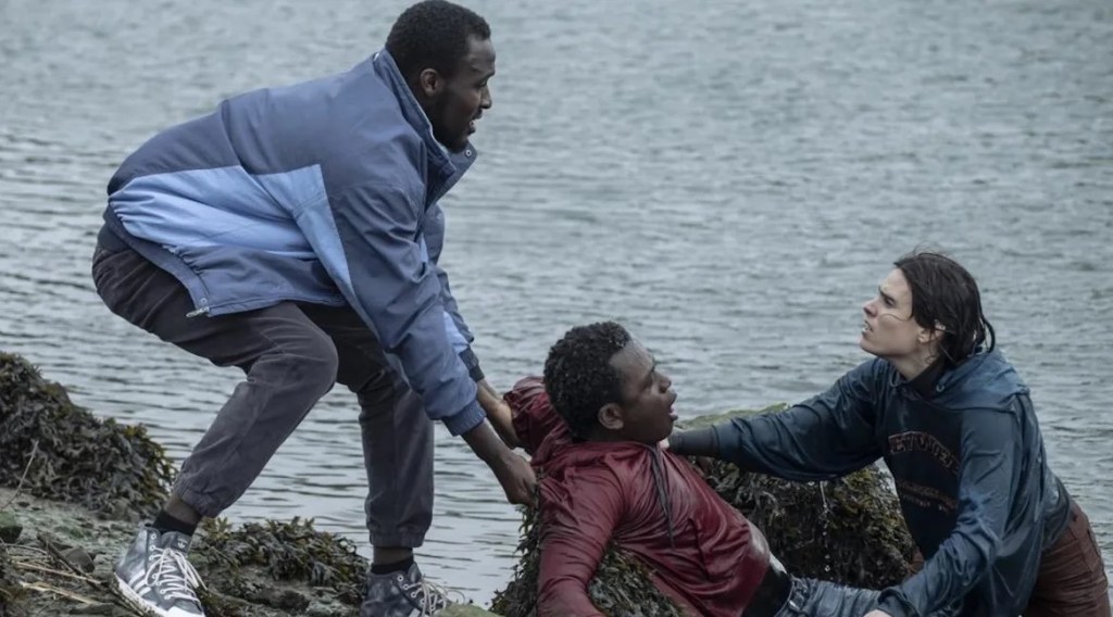 Jone Laspiur y Sambou Diaby durante la promoción de la película